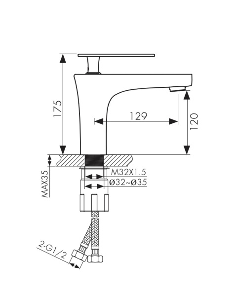 02011-2 Смеситель KAISER Star для раковины 